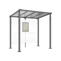 Abri bus moderne - sans bardage latéral - L 2520 mm - gris