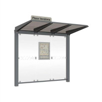Abri bus - sans bardage latéral - L 2620 mm - gris