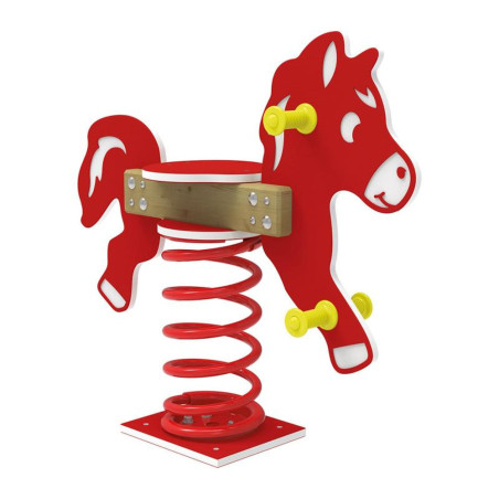 Jeux sur ressort cheval rouge