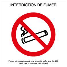 Panneau interdiction de fumer