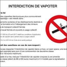 Panneau informationnel interdiction de vapoter